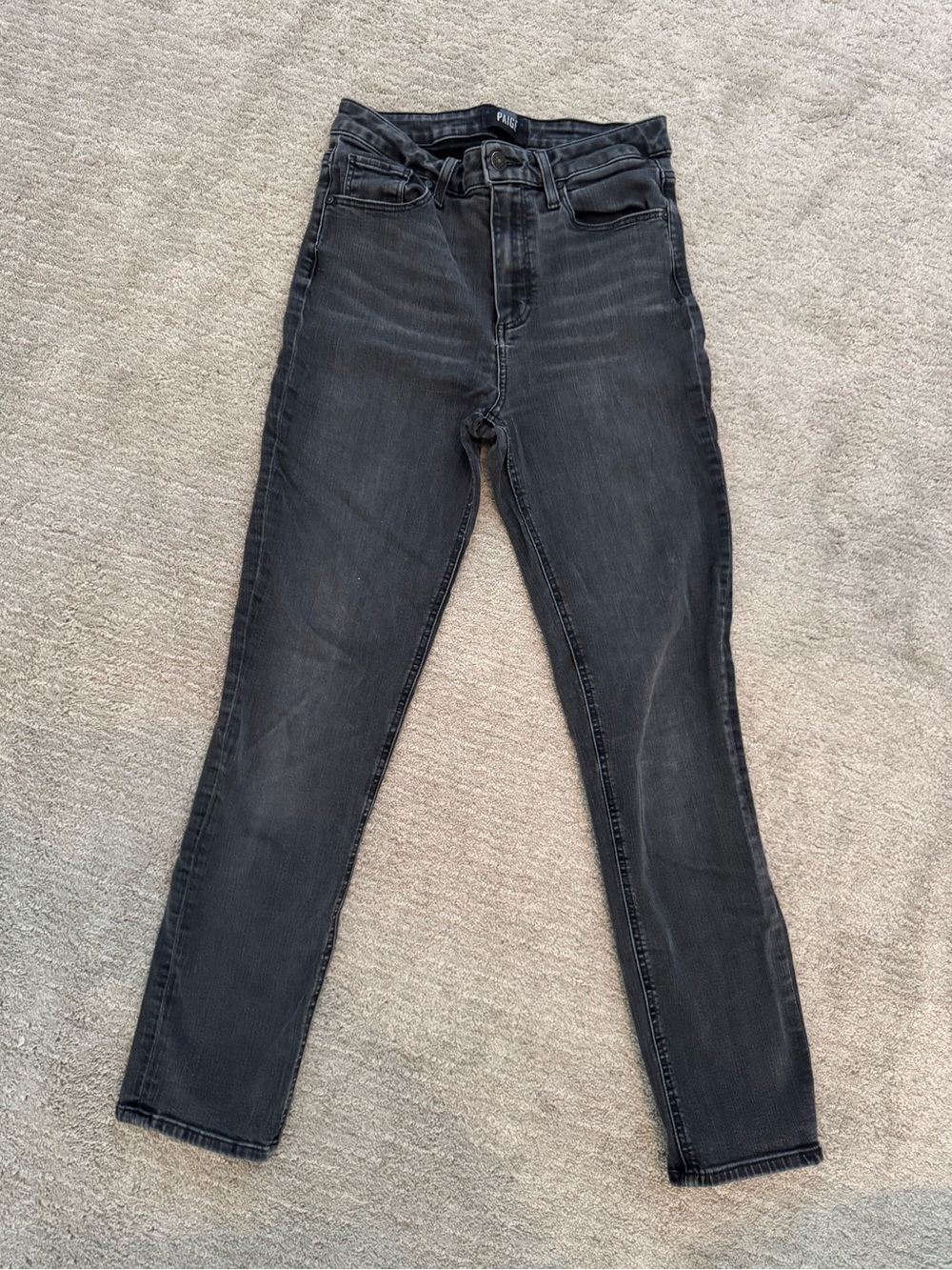 PAIGE High-Rise Washed Black “Sarah slim” Skinny Jeans